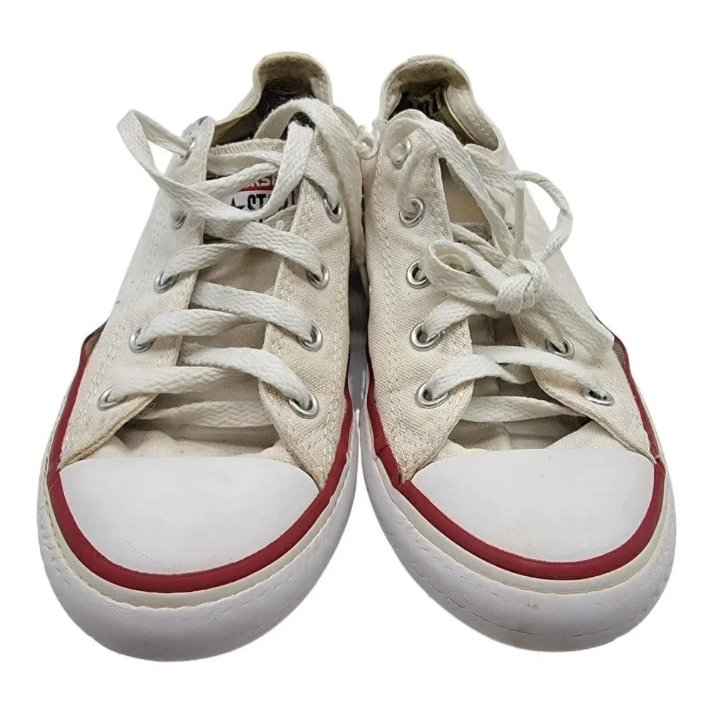 Converse Chuck Taylor All Star Kids 3 OX Skate Shoes White Red 3J256 Lace Up